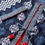 Thumbnail: Navy Blue and off-white printed layered A-line kurta with ghungroo