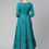 Thumbnail: green Solid Round neck Three-quarter regular sleeves Anarkali shape