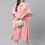 Thumbnail: Women Pink & White Leheriya Print Kaftan Kurta