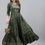 Thumbnail: Green ethnic motifs printed round neck anarkali