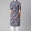 Thumbnail: blue and peach-coloured Floral printed Mandarin collar Three-quarter, roll-up