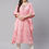 Thumbnail: Women Pink & White Leheriya Print Kaftan Kurta