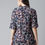 Thumbnail: Navy blue and beige regular shirt style top