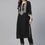 Thumbnail: Black, off-white and red ethnic motifs print kurta with trouser