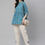 Thumbnail: Teal blue and mustard yellow regular A-line top