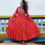 Thumbnail: Long gown with bandhej print with embroidery work