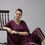 Thumbnail: Burgundy and golden kaftan calf length kurta