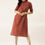 Thumbnail: Straight maroon kurta with three-quarter roll-up sleeves