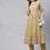 Thumbnail: Yellow Floral Printed Sequinned Pure Cotton Kurta with Trousers