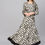 Thumbnail: Off-white, black and grey printed A-line kurta with applique