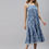 Thumbnail: Blue and white ethnic motifs print a-line dress