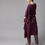 Thumbnail: Burgundy and golden kaftan calf length kurta