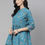 Thumbnail: Teal blue and mustard yellow regular A-line top