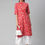 Thumbnail: Floral printed Mandarin collar Three-quarter, roll-up sleeves