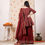 Thumbnail: Rayon printed kurta 3/4th sleeves with rayon skirt