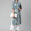 Thumbnail: Teal Green Three-quarter, roll-up sleeves Straight shape with regular style