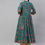 Thumbnail: Green and pink floral printed Anarkali shape with layered style