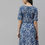 Thumbnail: Blue and white floral print wrap dress