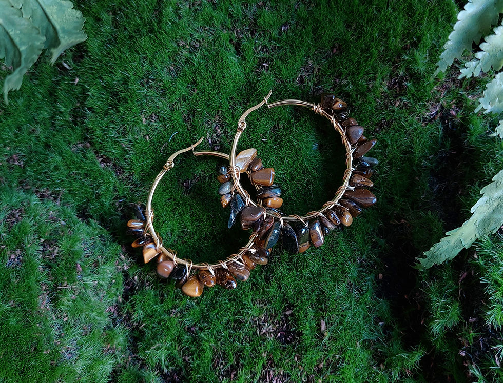 Thumbnail: crystal hoops * tigers eye