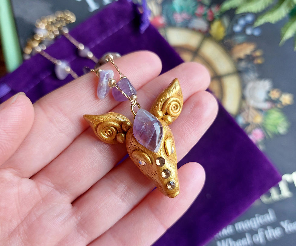 Thumbnail: deer creature jewel 'suna' * amethyst