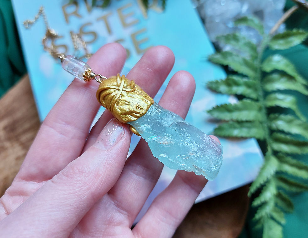 Thumbnail: amulet 'atlantis ' * aquamarine + rockcrystal