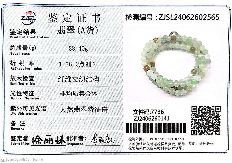 Thumbnail: This is a type A jadeite necklace with mulitple color beads.