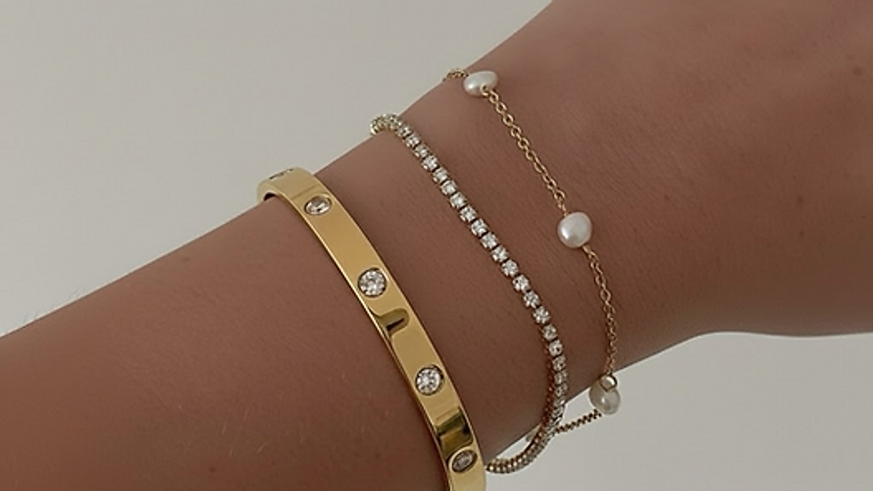 GOLD VERMEIL WATERPROOF TARNISH RESISTANT TENNIS BRACELET JEWELLERY AUSTRALIA