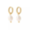 PVD Coating, Freshwater Pearl, charm Earring. jewellery, jewelry, Gold Vermeil
