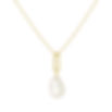 PVD Coating, Freshwater Pearl Charm Pendant Chain Necklace Gold Vermeil Jewellery