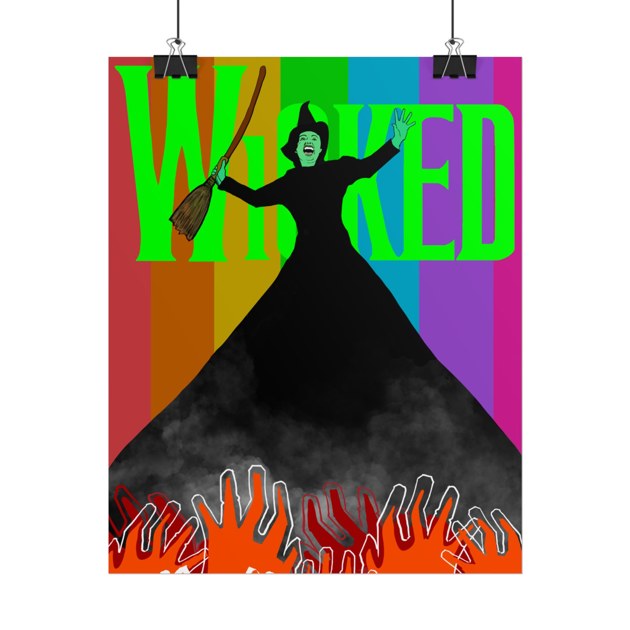 Wicked rainbow poster Rolled Poster | Broadway musical art print