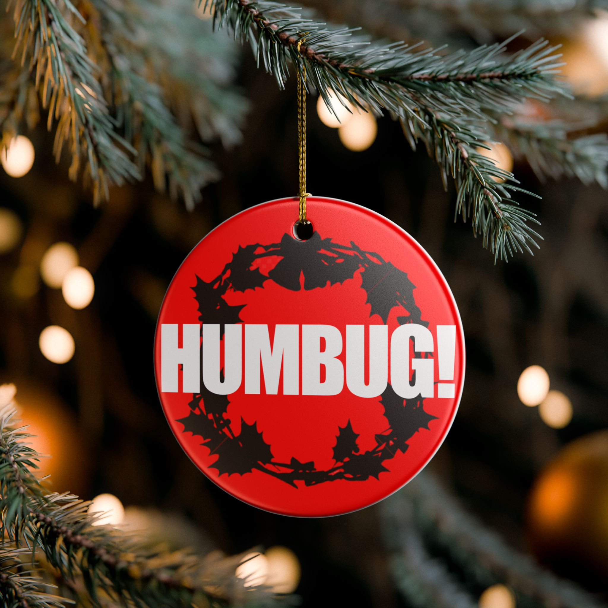 Humbug! ceramic ornament | Christmas Holiday Decoration