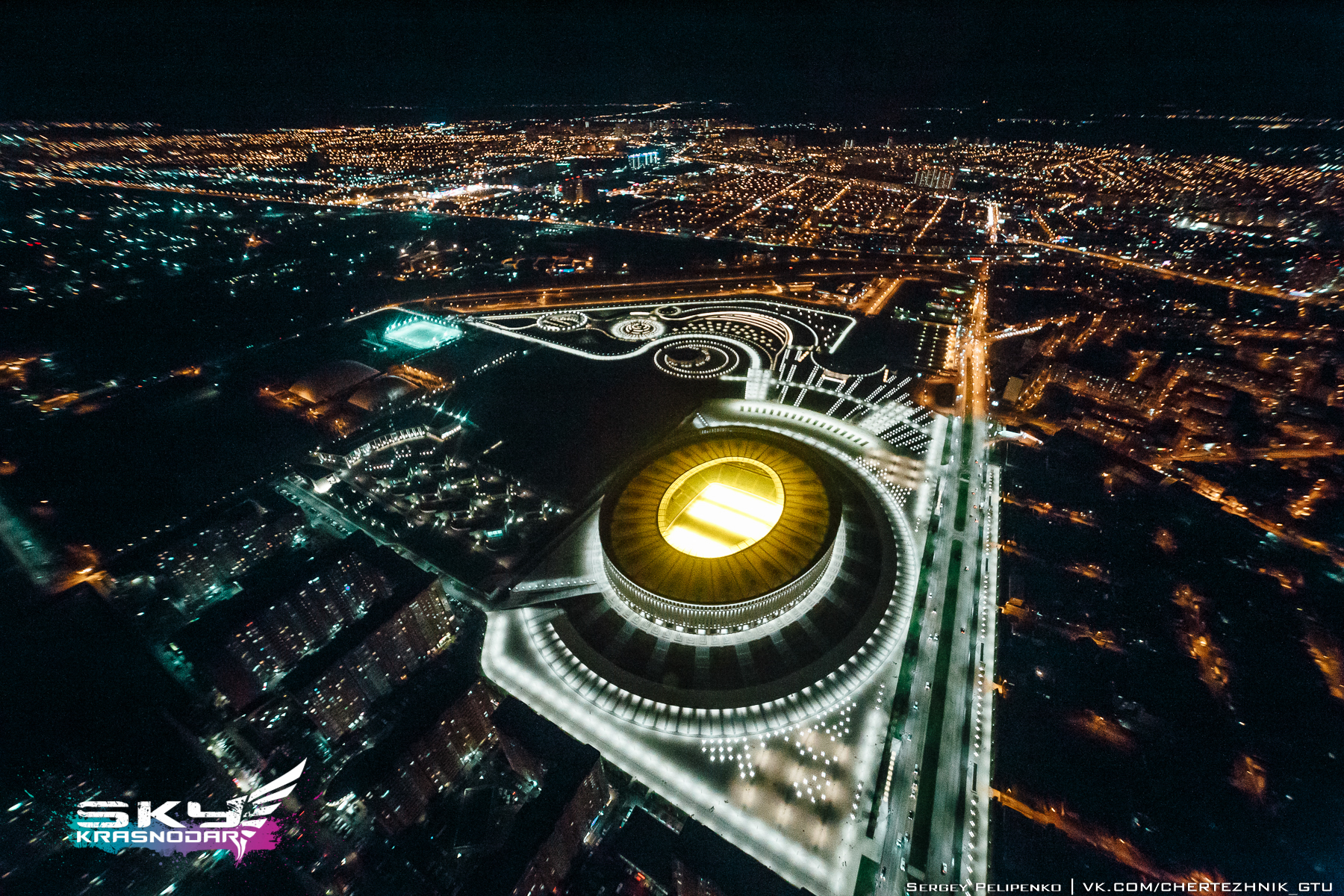 Фото Ночного Краснодара С Высоты