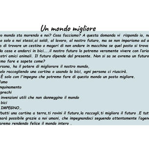 Un mondo migliore - Classe 2^A scuola secondaria