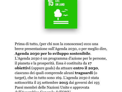 Il goal 15 dell'Agenda 2030 - Classe 2^A scuola secondaria