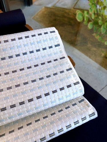 ドークブア□九寸開き名古屋帯 阿波藍灰汁発酵建 天然藍染 こんや 落款