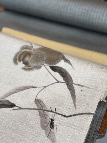 栗繭に描き栗 九寸名古屋帯 | hibikimono-sasaki