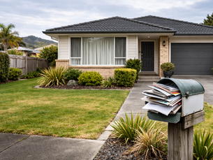 Overflowing mailbox at rental property indicating possible tenant abandonment Tauranga NZ