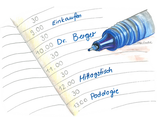 gezeichnete Agenda - Fragen und Antworten