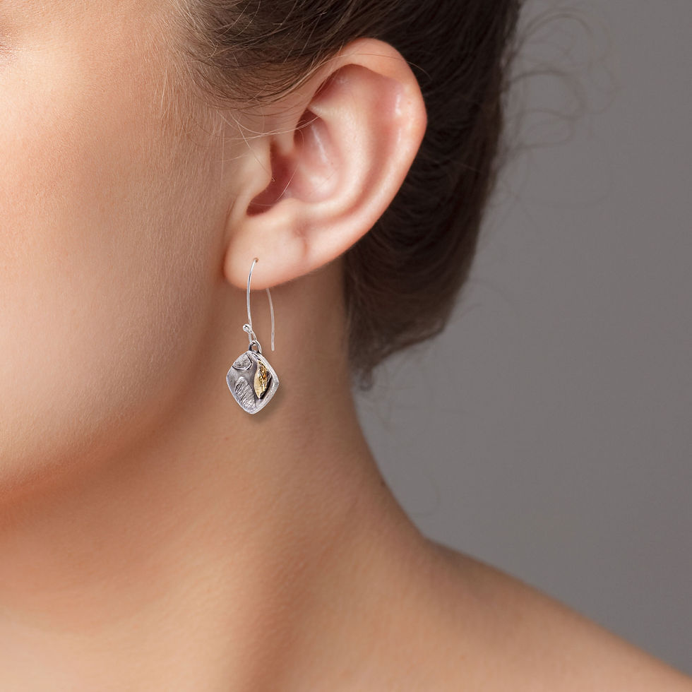 Thumbnail: Maple Samara Earrings – Sterling Silver and 24k Gold