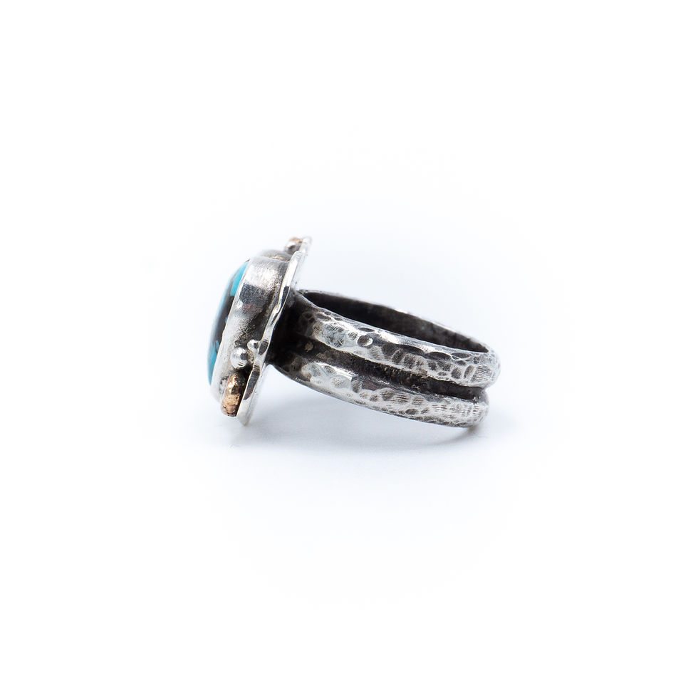 Thumbnail: Sterling Silver Turquoise Heart Ring