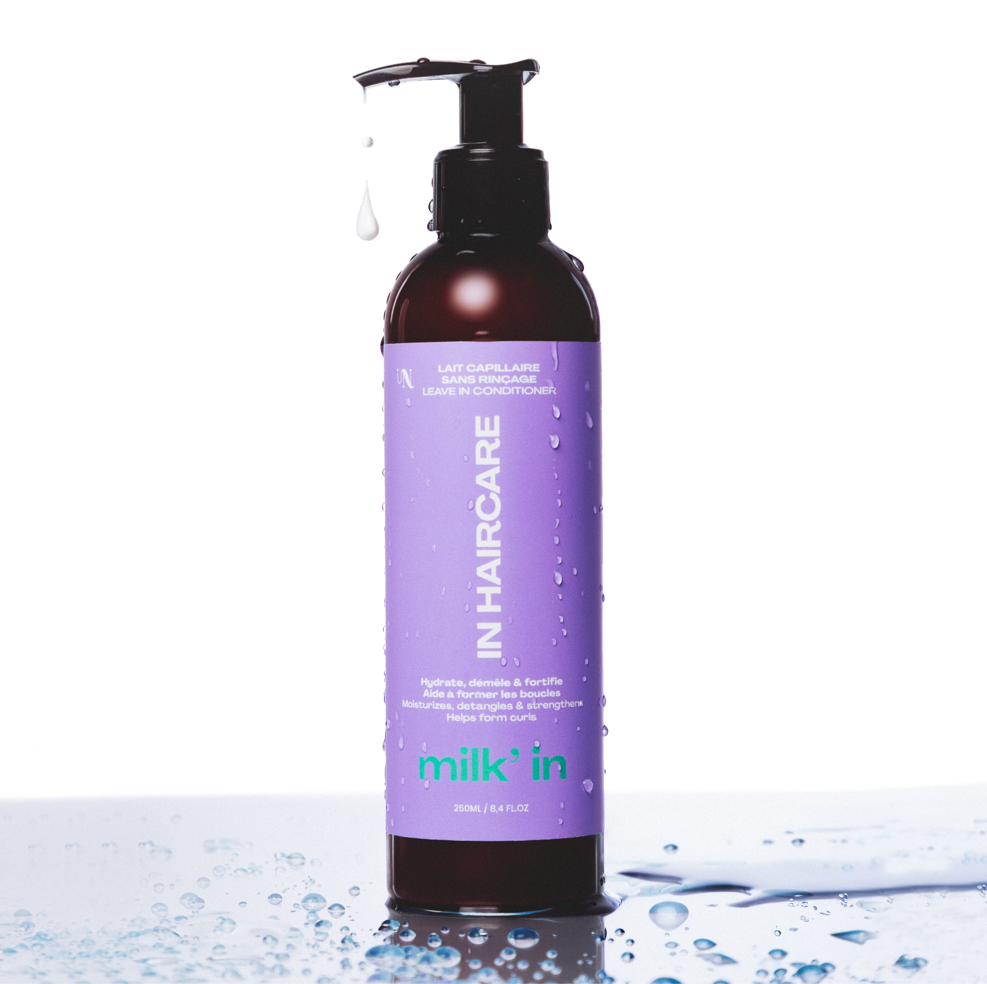 Flacon du lait capillaire Milk'In de 250ml de chez In Haircare - produit sélectionné par Neria Hair.