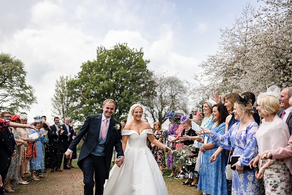 confetti outside of westow church