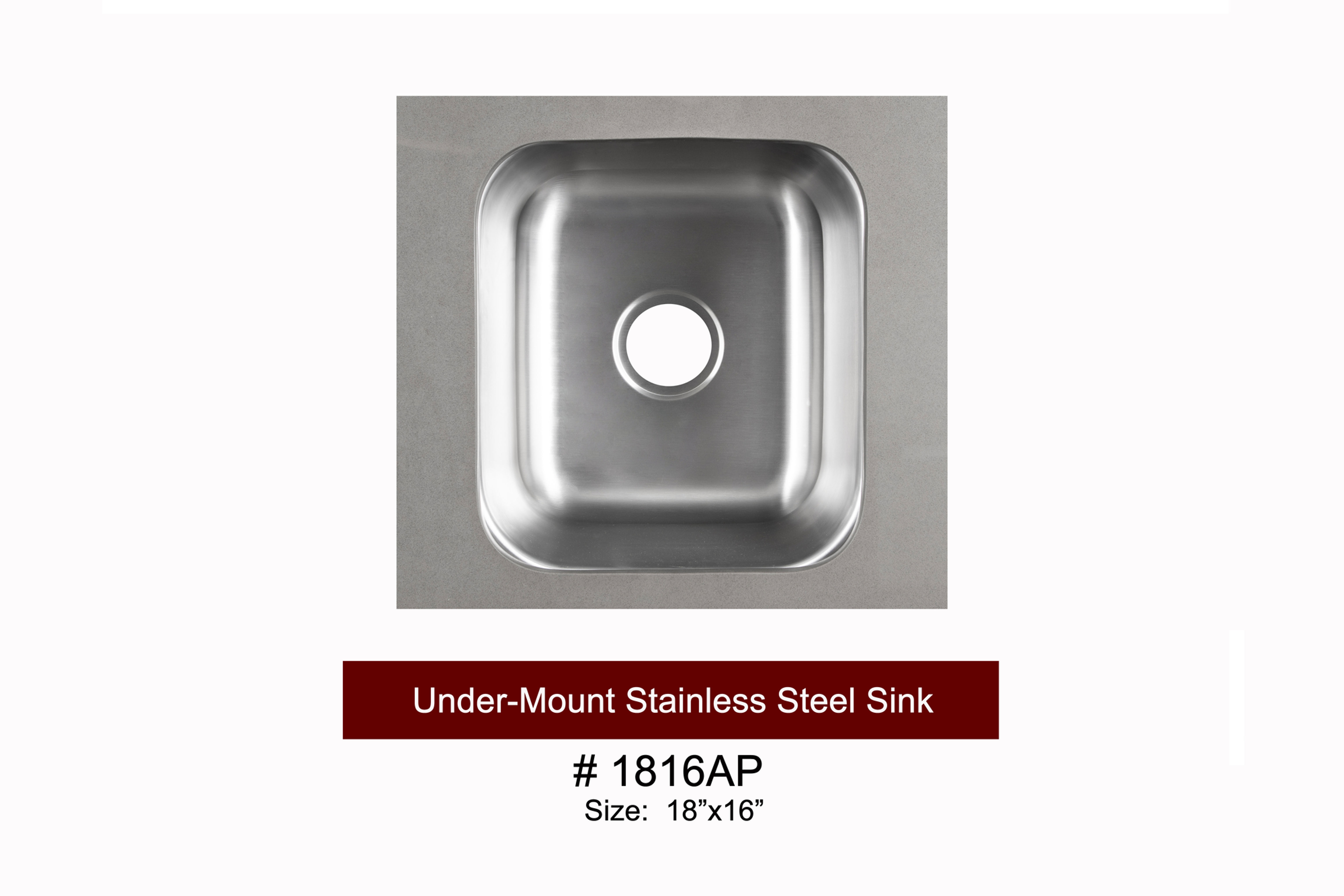 Under Mount Stainless Steel Sink #1816AP