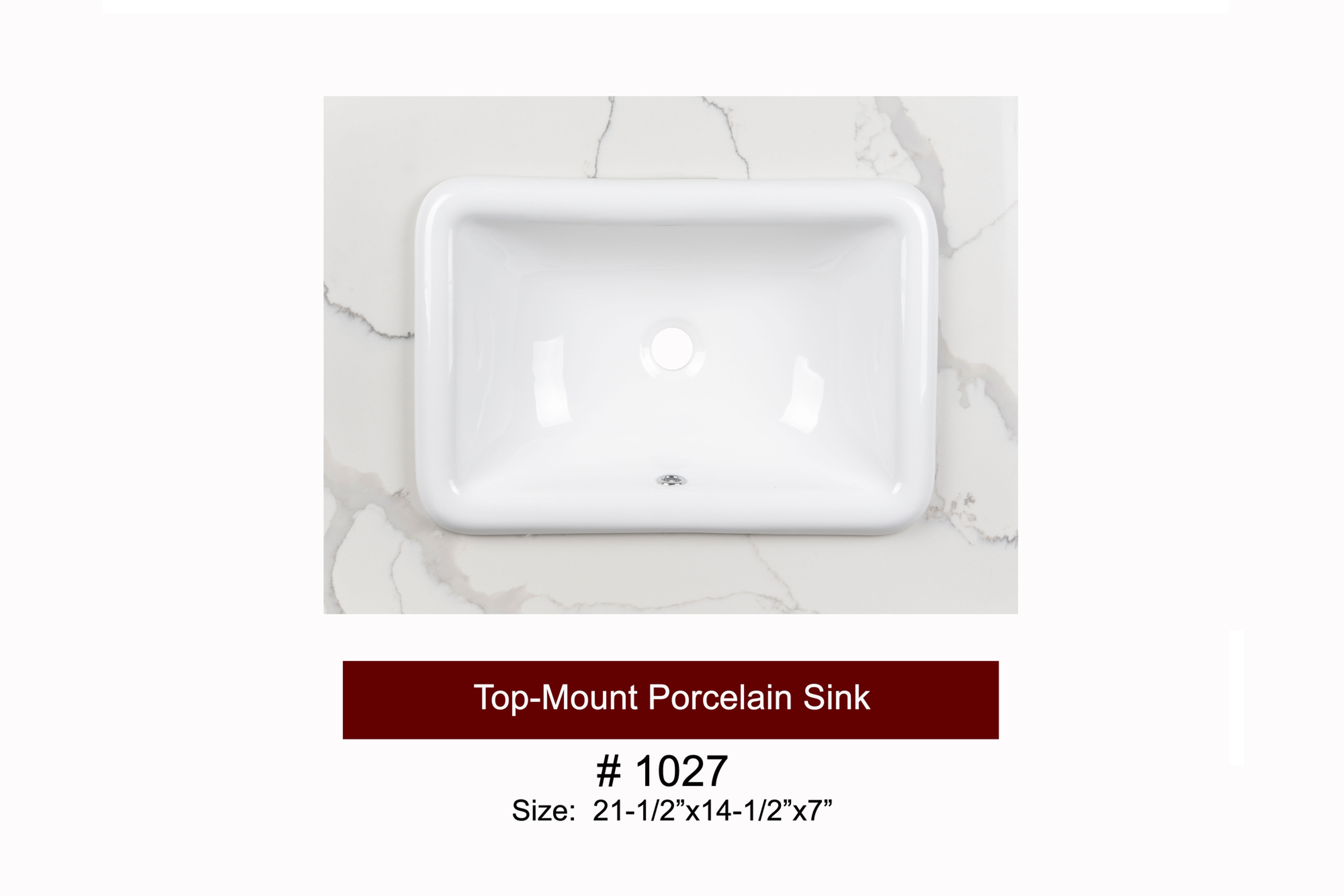 Top Mount Porcelain Sink #1027