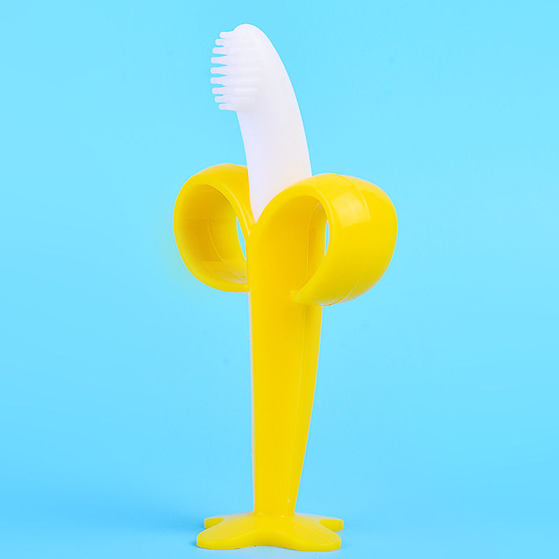 Thumbnail: Baby Silicone Training Toothbrush BPA Free Banana Shape Safe Toddle Teether Chew