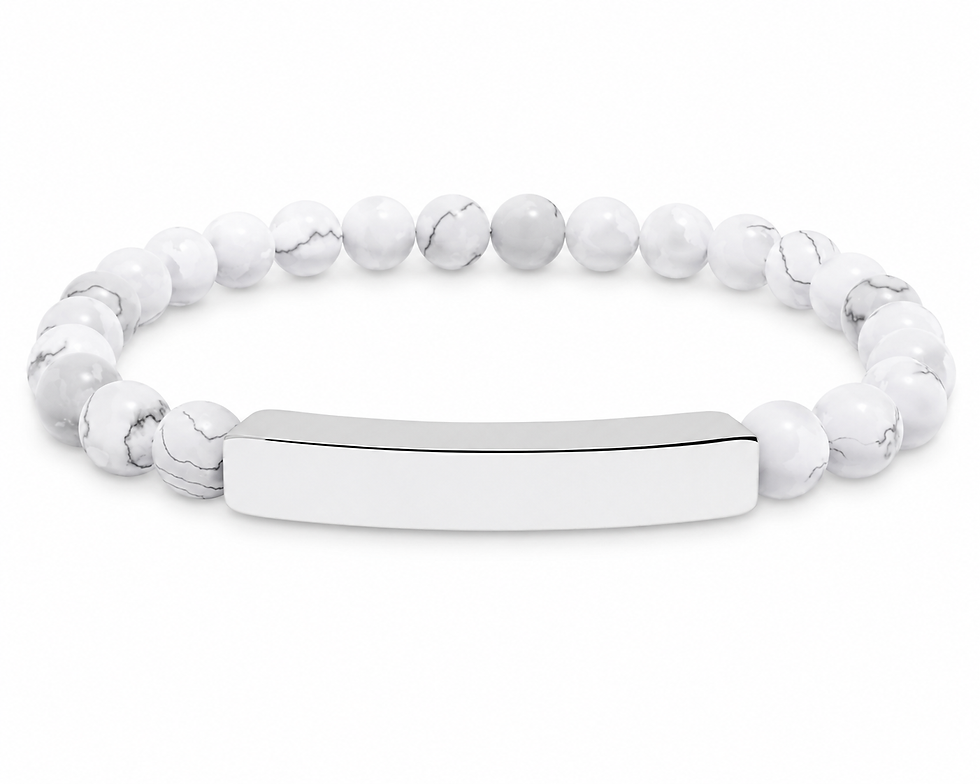 Thumbnail: Personalizable Natural Stone Bar Bracelet 