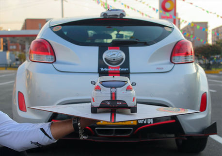 Street Brothers Hyundai Veloster papercraft model by Ddiaz Design - rear view