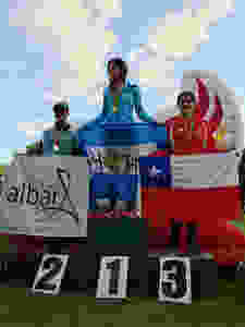 Victória Marchesini, 19 anos, subiu ao pódio competindo na categoria Junior, com a bandeira do Haras Albar.