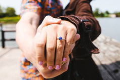 Engagement photo ring closeup