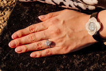 Engagement photo closeup on ring